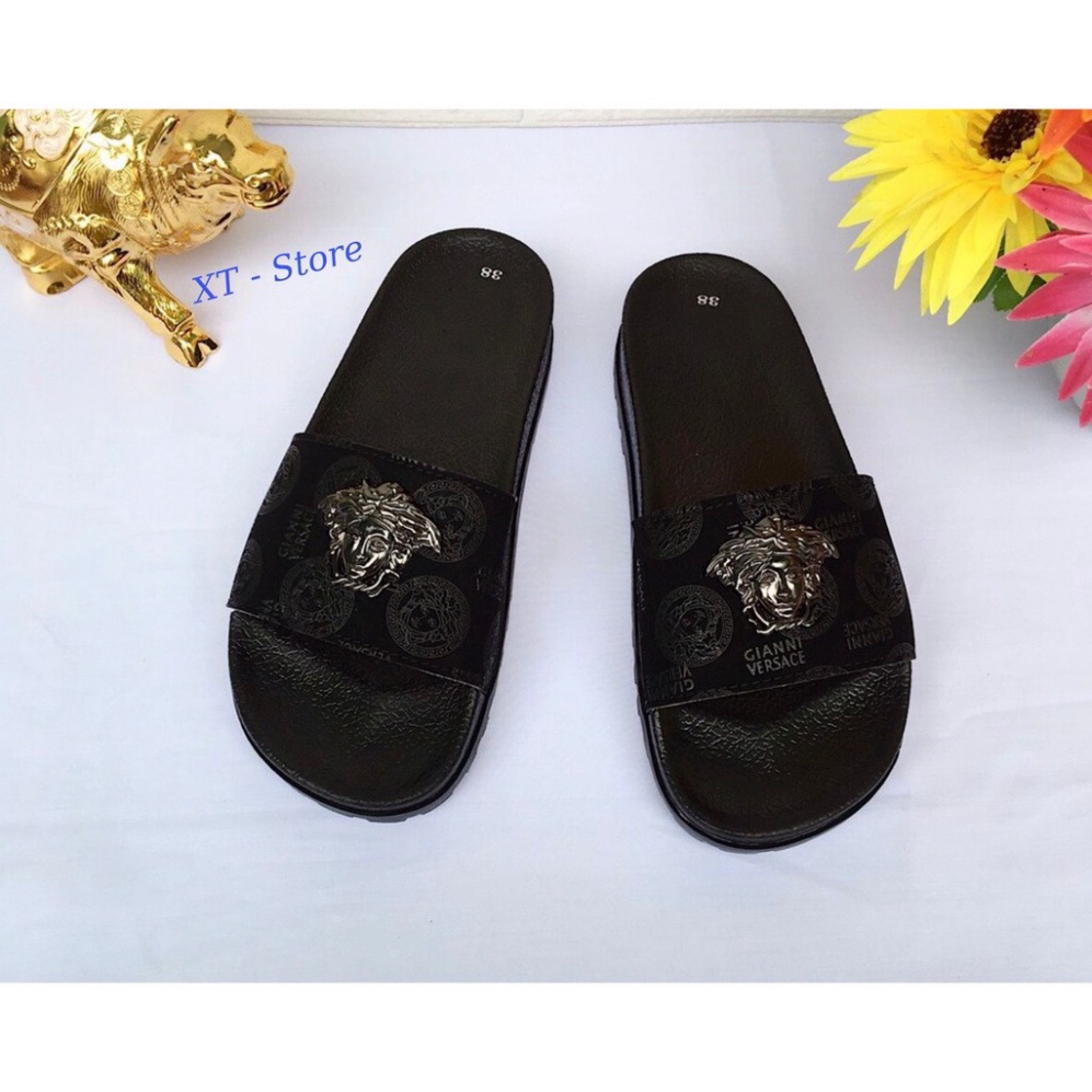 DÉP NAM THỜI TRANG HÌNH ĐẦU VERSACE , DÉP NAM ĐẾ CAO 4CM