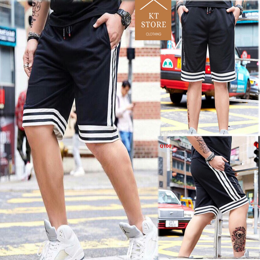 &lt;FREE SHIP&gt; Quần short unisex chất poly co giãn 3s (Hình Thật)
