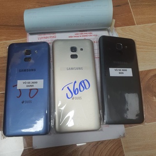 Vỏ samsung J600 có khay sim có kính camera,Nắp lưng
