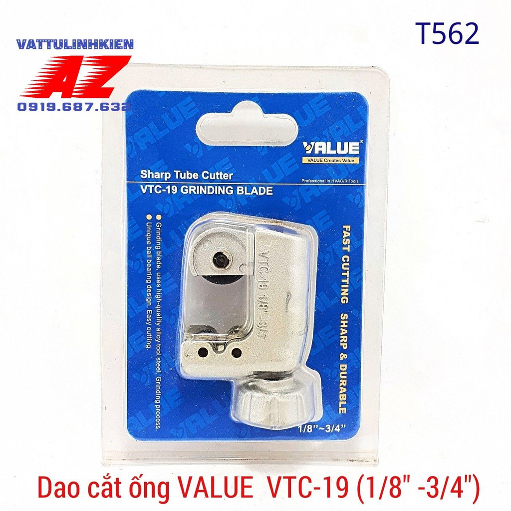 Công cụ cắt ống đồng VALUE VTC-19 cỡ 1/8&quot;~ 3/4&quot;(3~32mm)