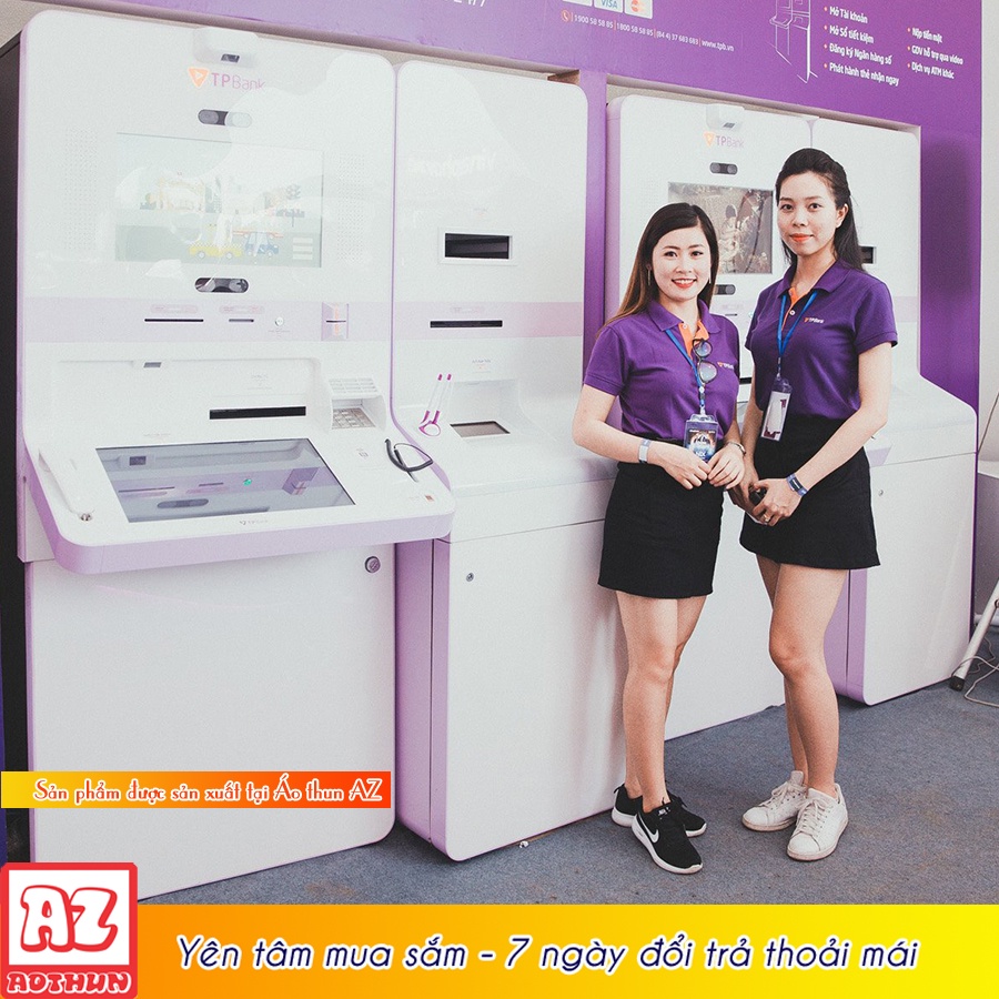 Áo thun đồng phục ngân hàng TPBANK chuẩn - Vải cá sấu poly cao cấp AT08