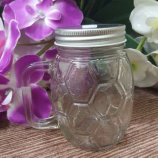 Ly thủy tinh tai cầm hình trái banh 400ml