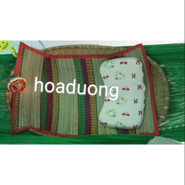 Combo nôi tre hun khói 90x60+chiếu lót cho bé(TẶNG VÒNG DÂU TẰM)