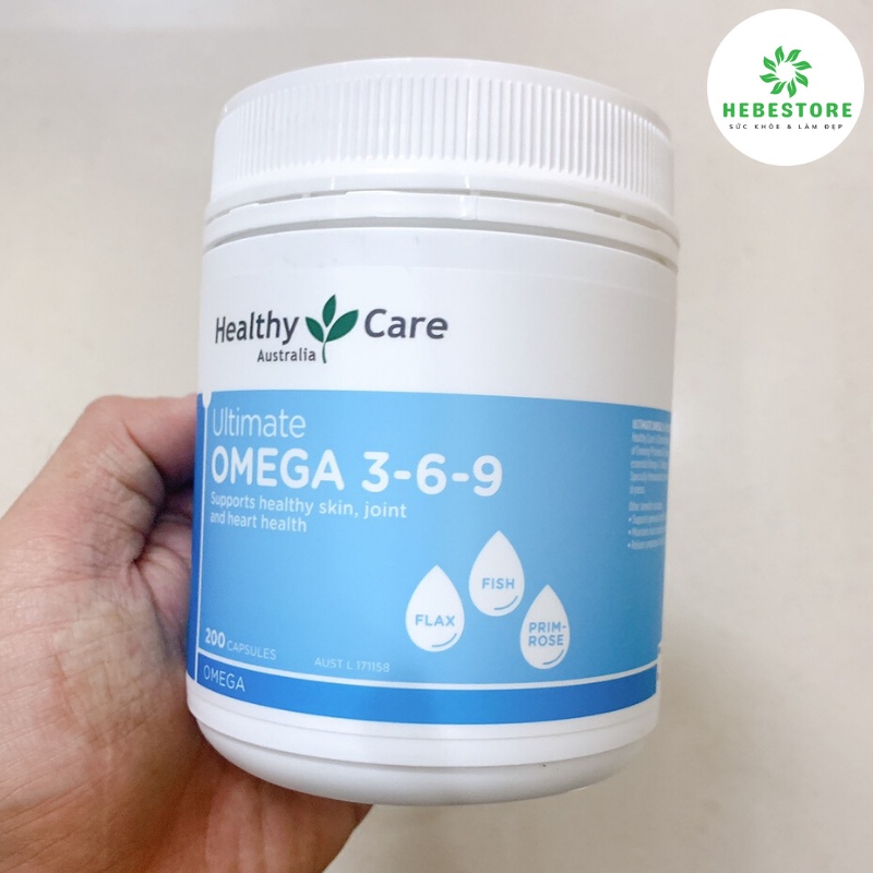 Dầu cá Omega 369 Healthy Care Úc hộp 200 viên chính hãng bổ sung axit béo Omega 3-6-9 (Mẫu mới) | BigBuy360 - bigbuy360.vn