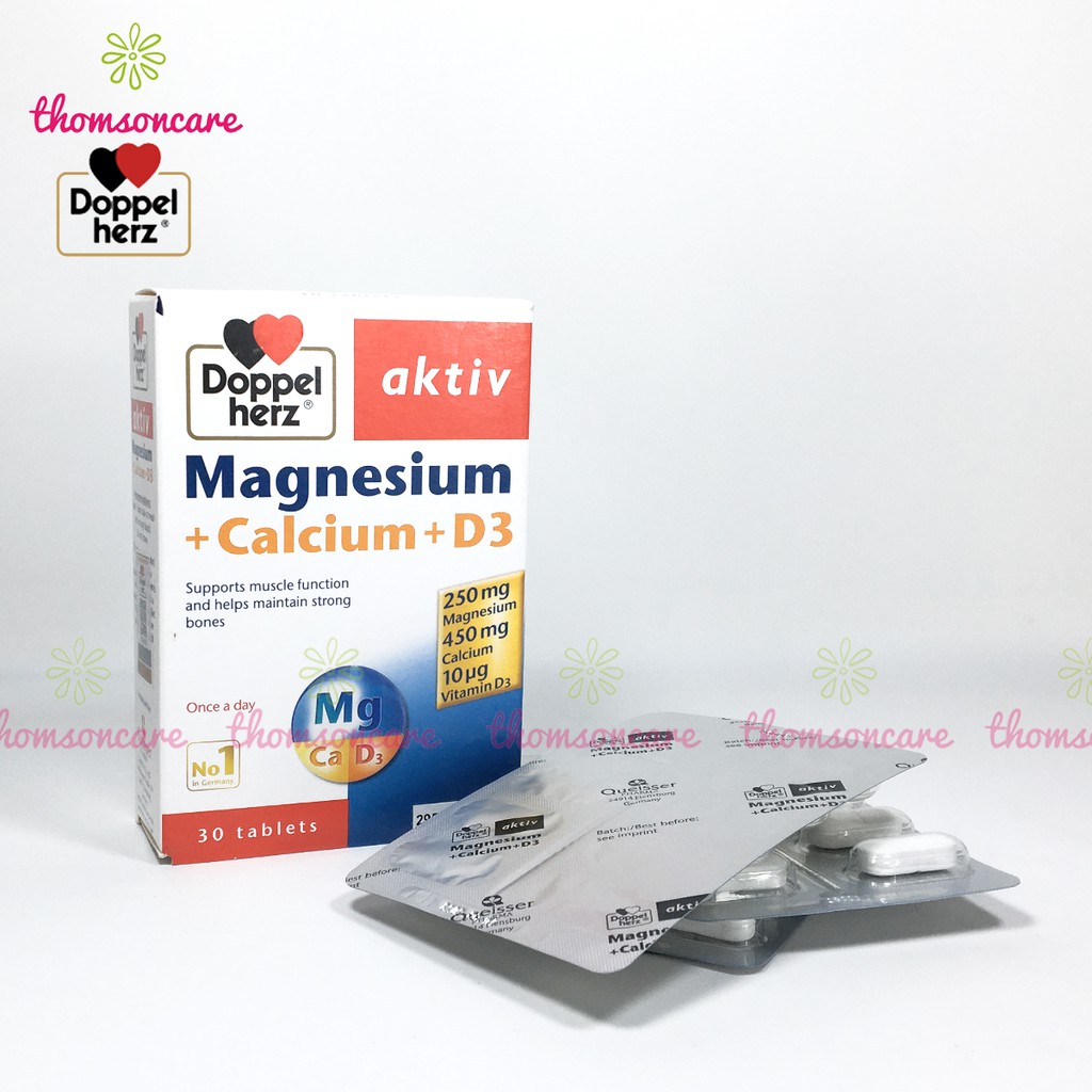 Bổ sung Canxi, Magie và D3 Aktiv Magnesium Calcium D3 - nhập khẩu từ Doppelherz Đức, phòng loãng xương