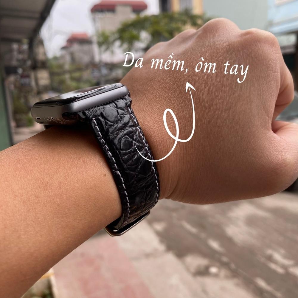 Dây Apple Watch Vnstrap dây đeo đồng hồ Apple Watch series 3 4 5 6 7 se da cá sấu 38mm 40mm 42mm 44mm iwatch ROCO