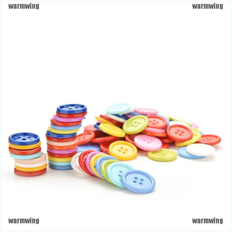 Set 100 nút tròn bằng nhựa làm đồ thủ công dành cho bé