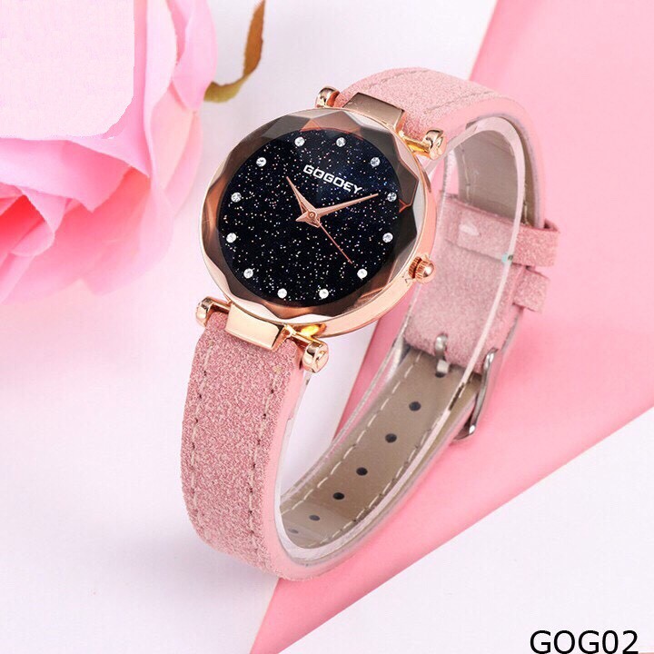 Đồng hồ thời trang nữ GoGoey dây da nhung cực đẹp Sr489