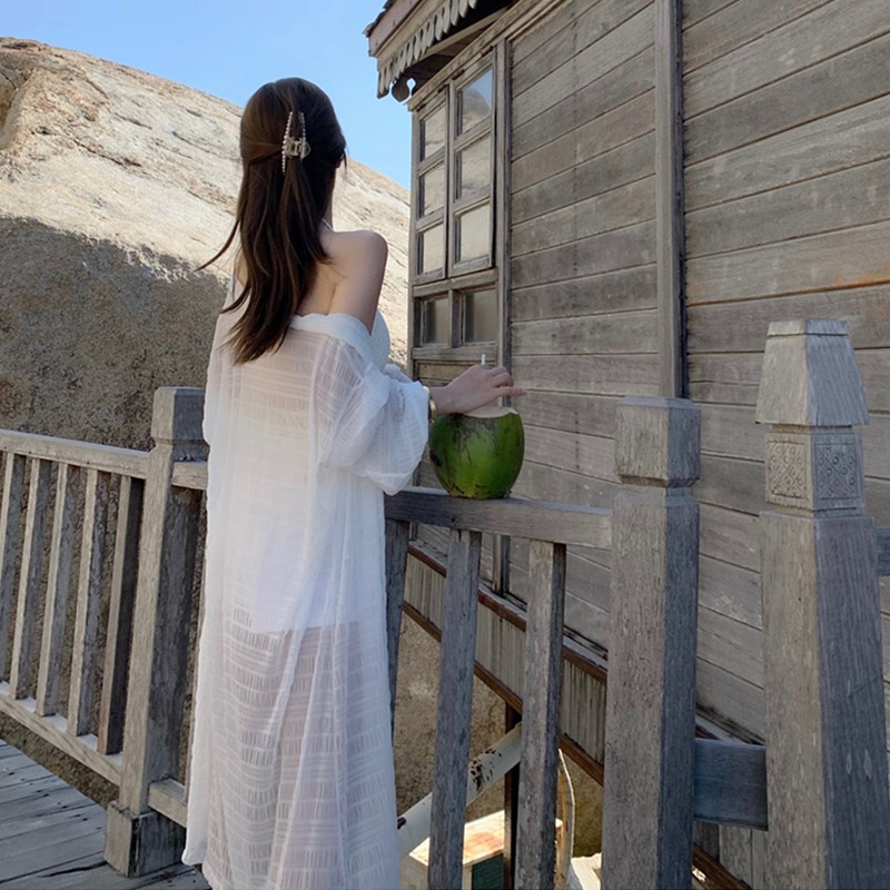 Áo Khoác Cardigan Mỏng Tay Dài Chống Nắng Thời Trang Đi Biển Cho Nữ | BigBuy360 - bigbuy360.vn