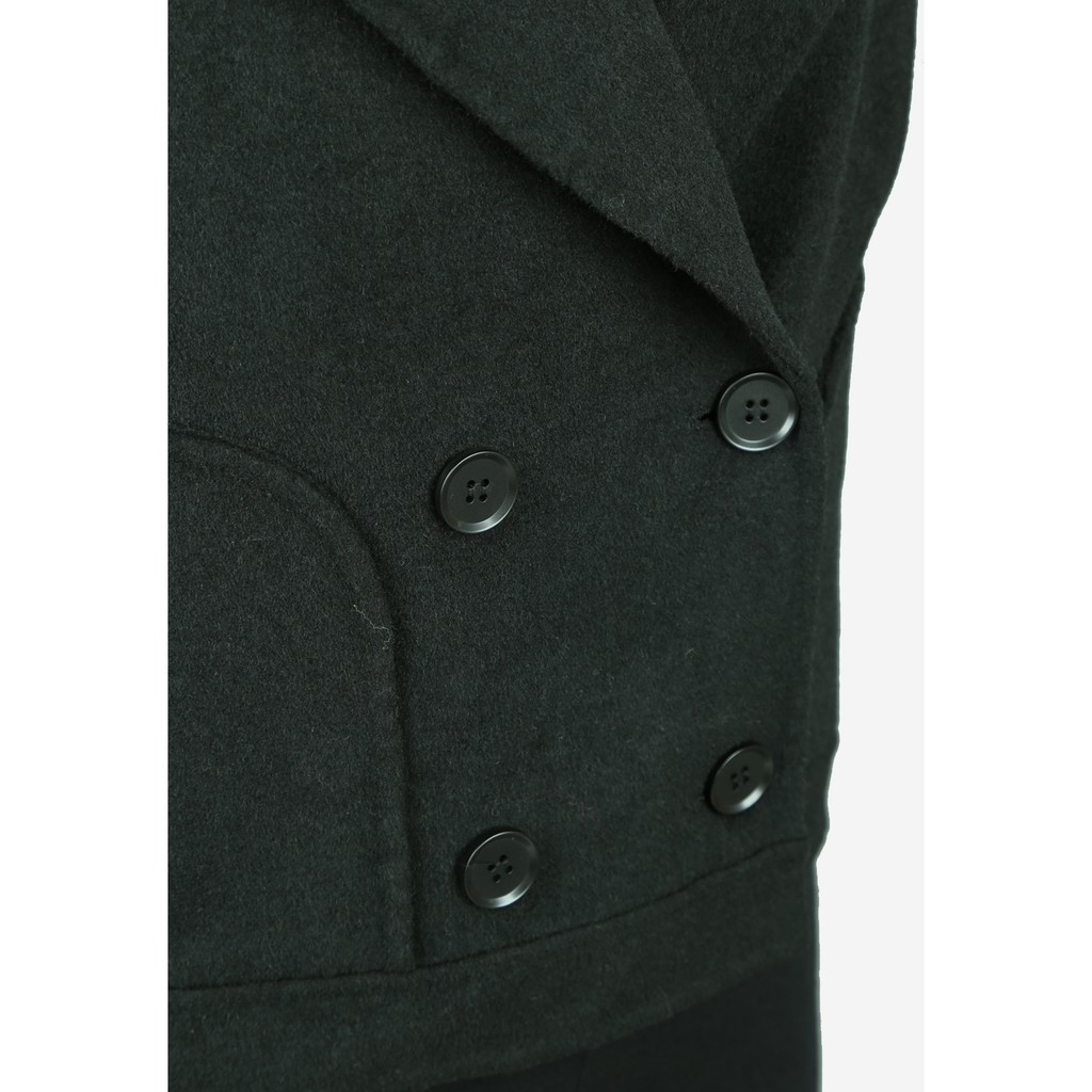 The One Fashion áo măng tô tay dài dáng ngắn dạ lông cừu 2 mặt AK32019DE