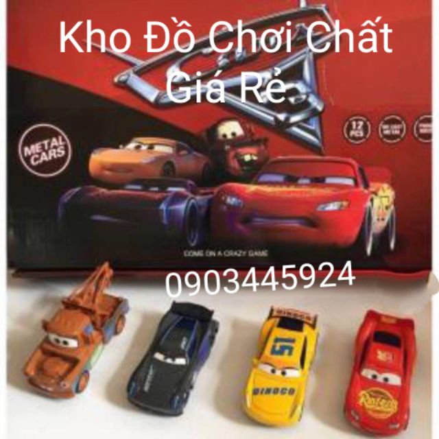 Set 4 xe ô tô Lightning McQueen bằng sắt có Ảnh Thật