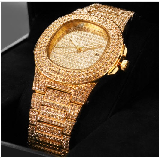 Đồng hồ nam KC viền đính đá trắng có lịch ngày đẳng cấp | BigBuy360 - bigbuy360.vn