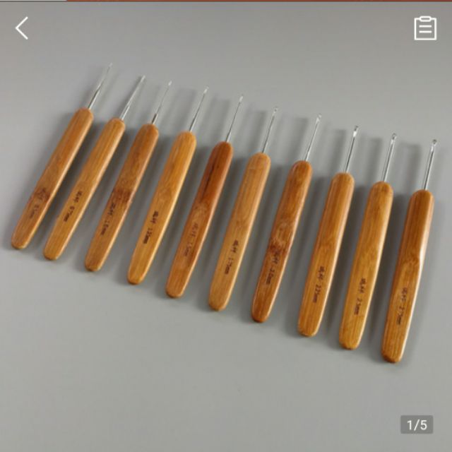 Bộ kim móc cán gỗ 10 size
