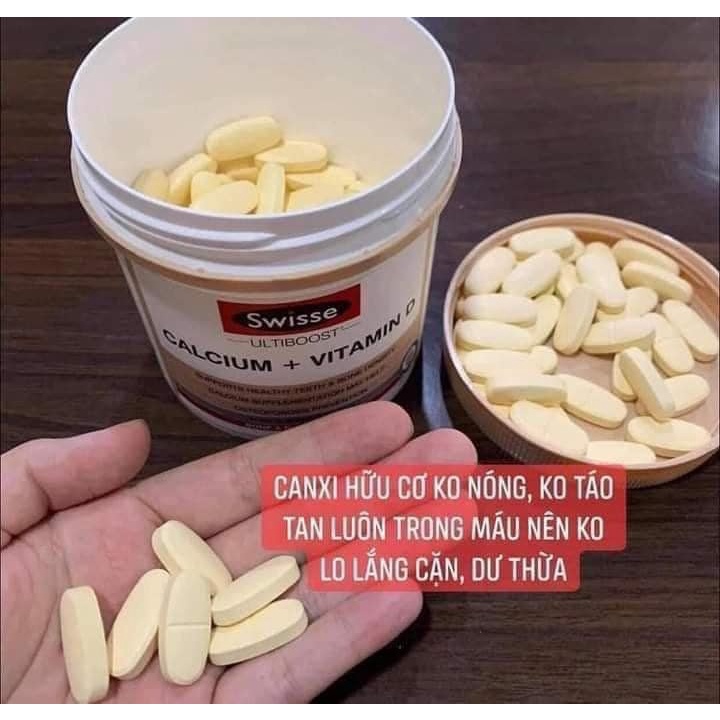 SWISSE CALCIUM +VITAMIN D CHỐNG LOÃNG XƯƠNG 150V - Canxi hữu cơ Swisse