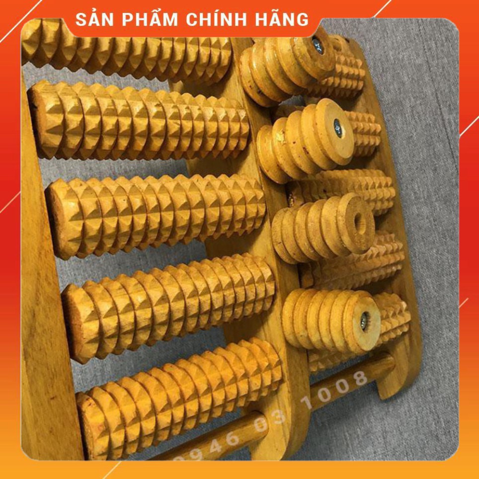 Bàn lăn chân gỗ 🌸FREESHIP🌸 Bàn mát xa chân bằng gỗ 5 hàng cao cấp (M1)