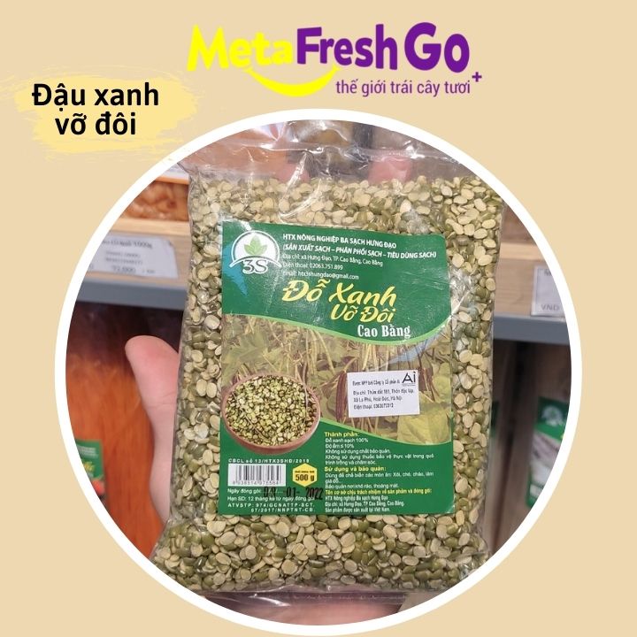 Đậu Xanh Vỡ Đôi Cao Bằng 500 gam Hàng Loại 1 - Đỗ Xanh Sạch, Không Chất Bảo Quản | Meta FreshGo