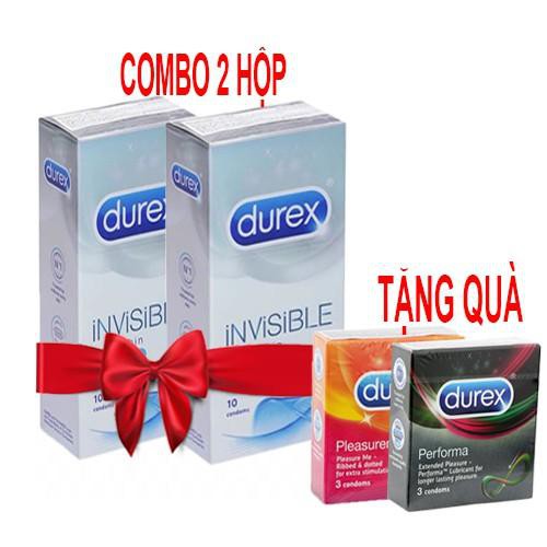 [Chính Hãng] - Bao cao su Durex iNViSiBLE Siêu Mỏng Tăng Cảm Giác Thật - Size 52mm, Xuất Xứ Thái Lan - Hộp 10c