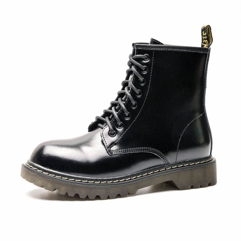 Giày boots da bò cổ cao vintage