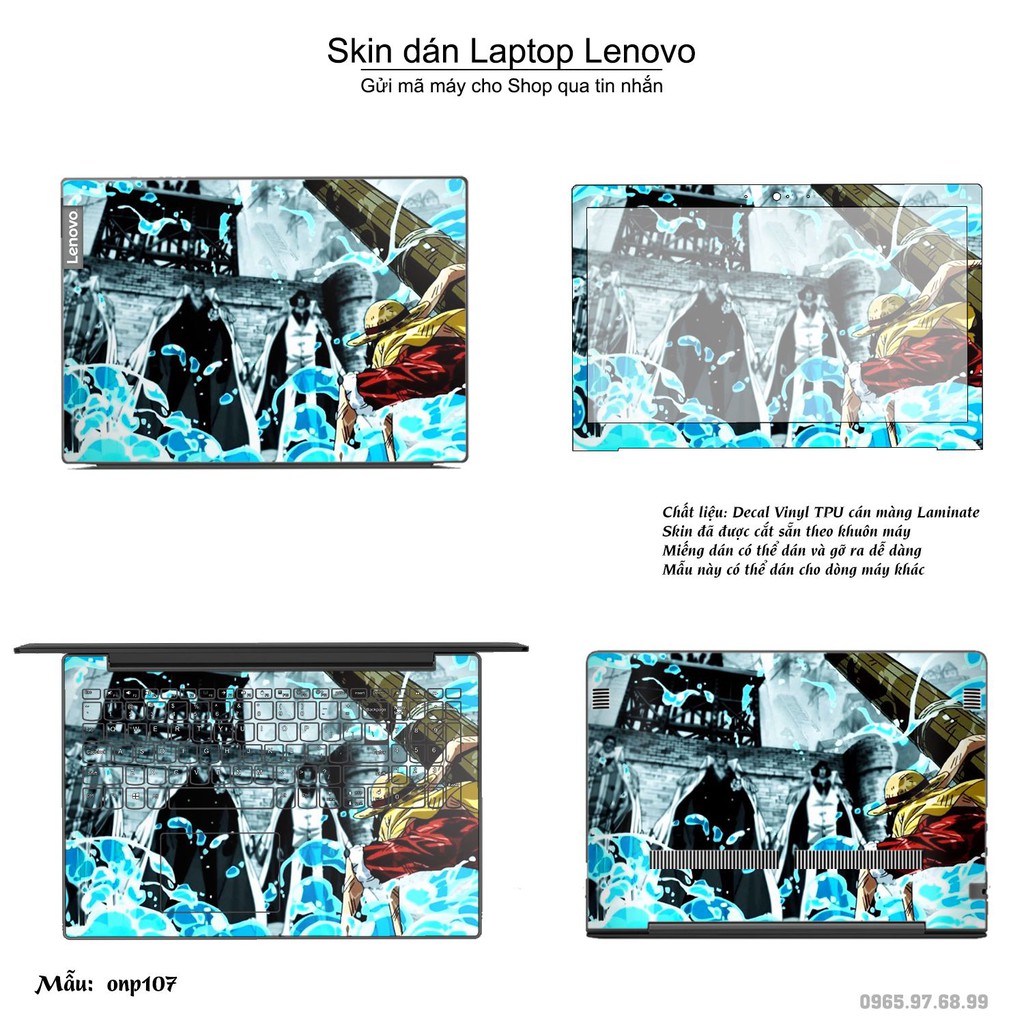 Skin dán Laptop Lenovo in hình One Piece _nhiều mẫu 11 (inbox mã máy cho Shop)