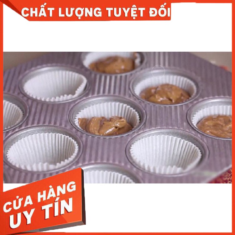 Bộ 1000 chén giấy cupcake trắng lót nướng bánh, giấy lót bánh bao đường kính mở rộng