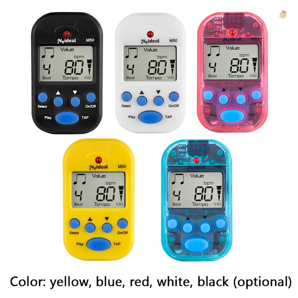 Thiết Bị Chỉnh Tông Metronome M50 Màn Hình LCD Chuyên Nghiệp Cho Đàn Guitar Mini Metronomo