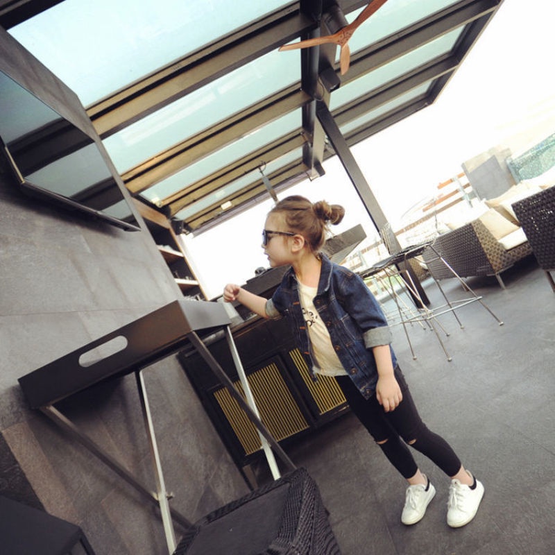 Quần legging rách gối thiết kế mới thời trang mùa xuân dành cho bé gái