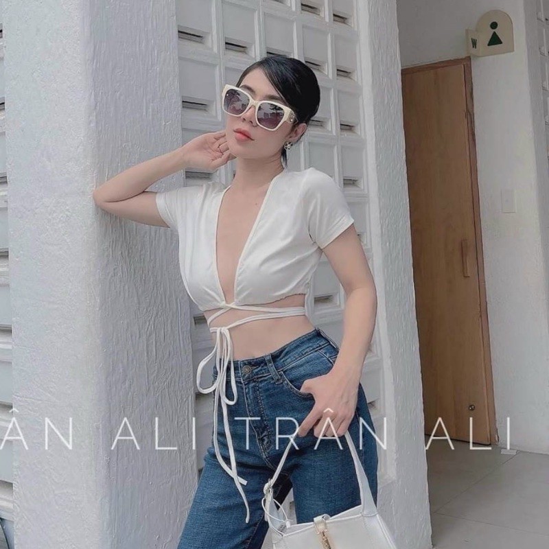 ÁO CROPTOP QUẤN DÂY MẶC 2 KIỂU