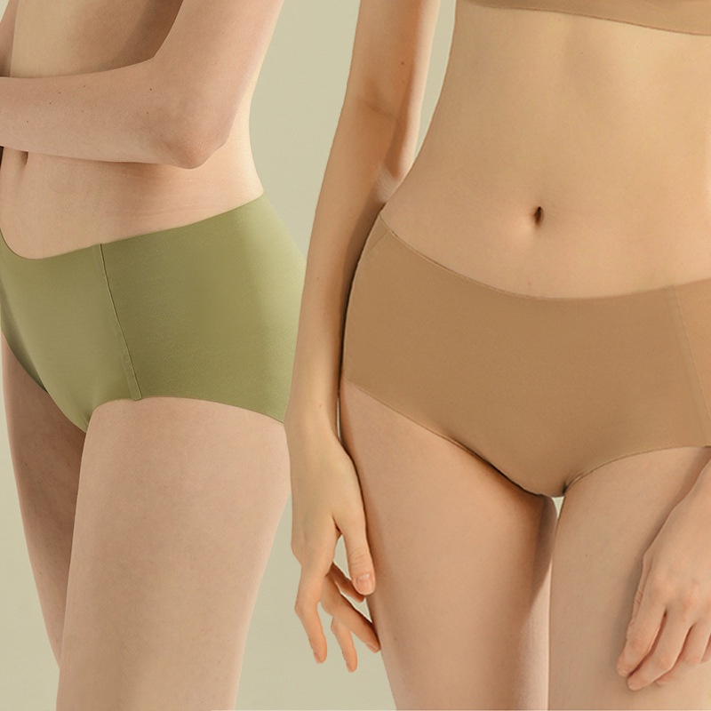 Quần Lót cotton Màu Sắc Trơn Không Đường May Thoáng Khí Cho Nữ