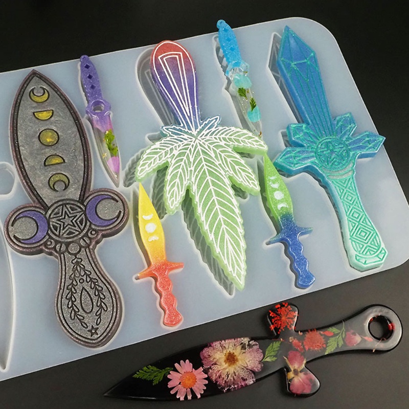 Khuôn silicone Làm Kiếm Nhựa resin Nhiều Hình Dạng Khác Nhau