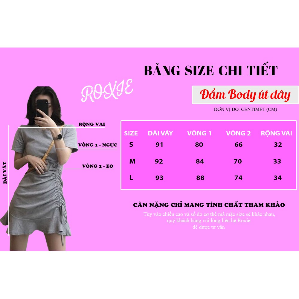 Váy body đuôi cá ngắn tay dây rút eo phong cách ulzzang - Roxie | BigBuy360 - bigbuy360.vn