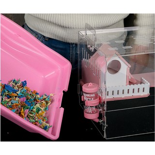 Lồng hamster biệt thự 2 tầng full đồ mica