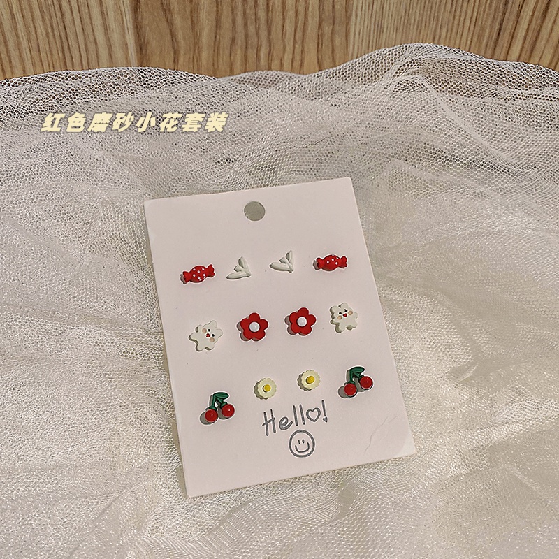 Set bông tai mạ bạc 925 nhiều màu sắc nhiều kiểu dáng tùy chọn phong cách dễ thương thời trang thu đông cho nữ
