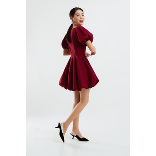 Đầm bí đỏ tay phồng EDINI