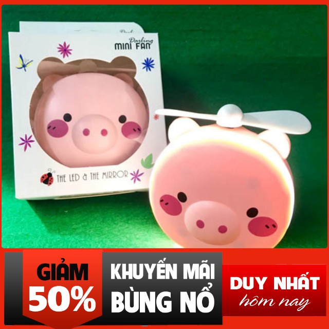 Quạt cầm tay có gương mini, quạt mini fan | BigBuy360 - bigbuy360.vn