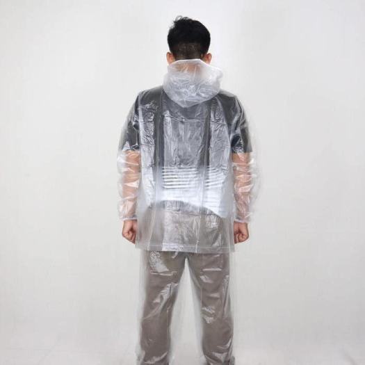 Áo mưa bộ trong suốt chui đầu loại dày - Dẻo PVC nguyên chất không mùi
