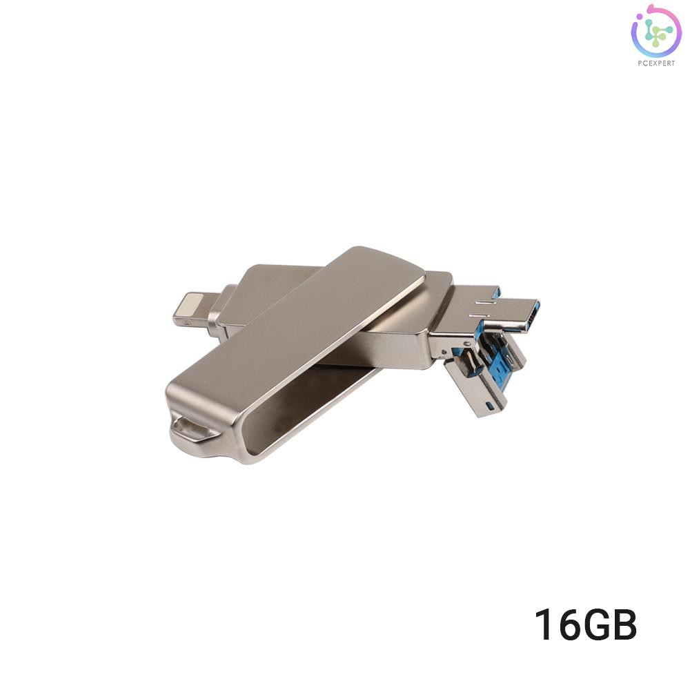 PCER USB Flash Drive 3 in 1 Lightning/Micro USB/USB 2.0 for iPhone iPad Mini Memory Stick 16GB 32GB 