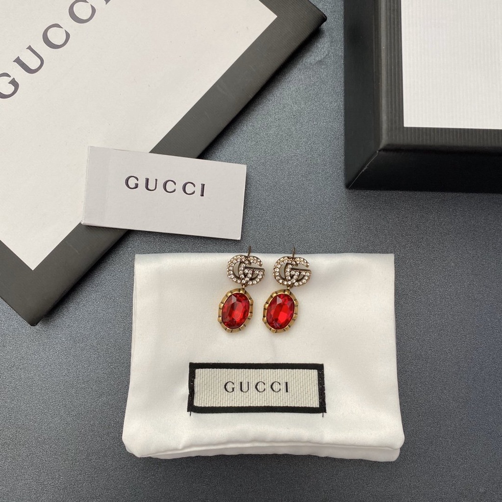 Bông Tai Gucci Bằng Thép Titan Hình Logo GG Đôi Thời Trang Cho Nữ