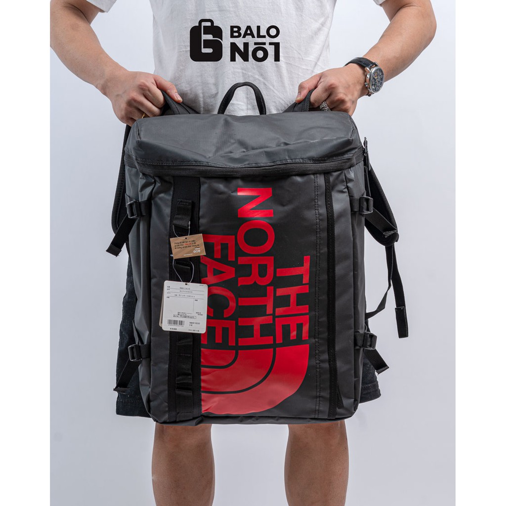 [TẶNG KÈM VỚ ] Balo Chống Nước The North Face Fuse Box Màu Đen chữ đỏ