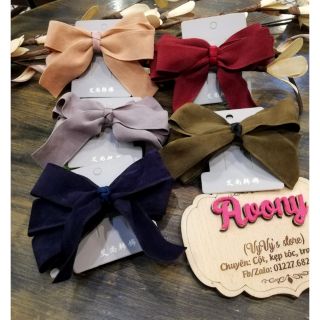 🎀 Kẹp tóc nơ tiểu thư dài vải nhung