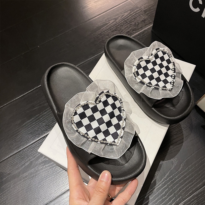 Dép IELGY đế bằng đính đá giả thời trang cho nữ