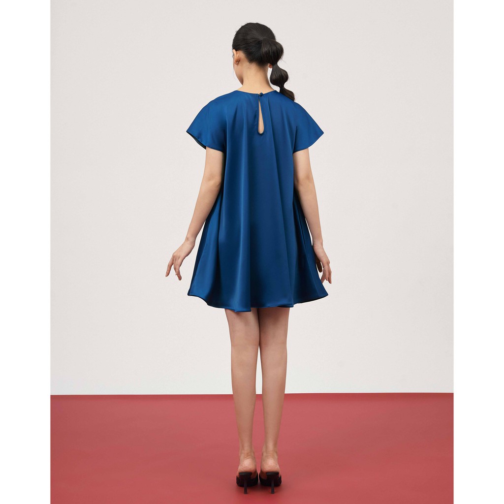Đầm lụa dáng chữ A tùng xoè rộng Mauve A dress M_*6