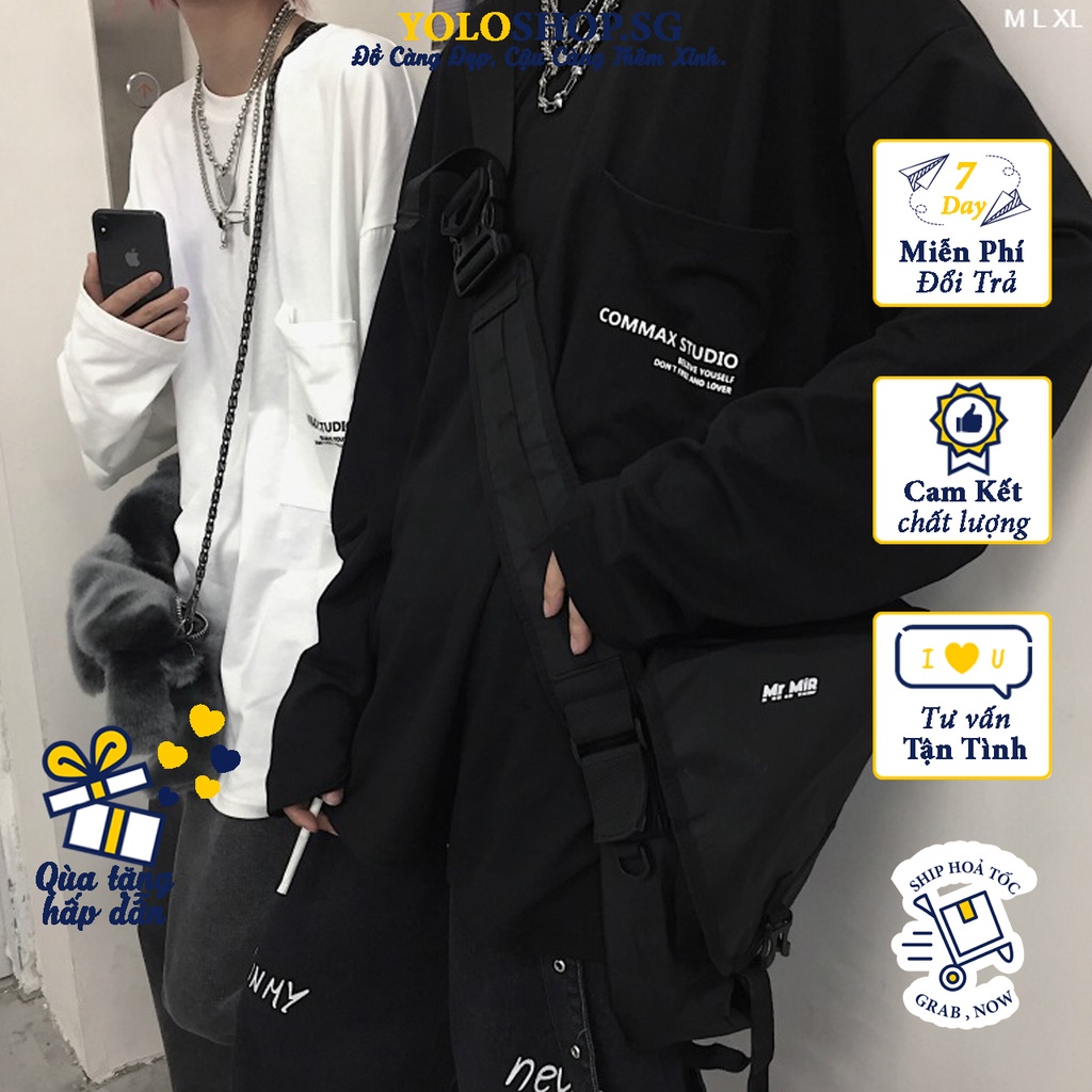 Áo thun tay lỡ  COMMAX TÚI  phông Unisex nam nữ tee oversize form rộng pull Ulzzang Streetwear Hàn Quốc vải mềm