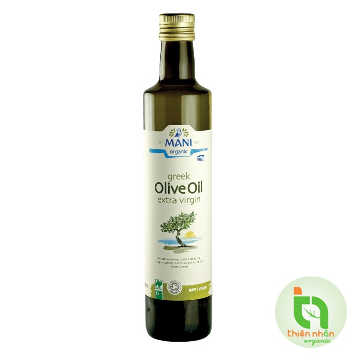 Dầu Extra Virgin Olive hữu cơ Mani 250ml/ 500ml/ 1lit Organic Extra Virgin Olive Oil