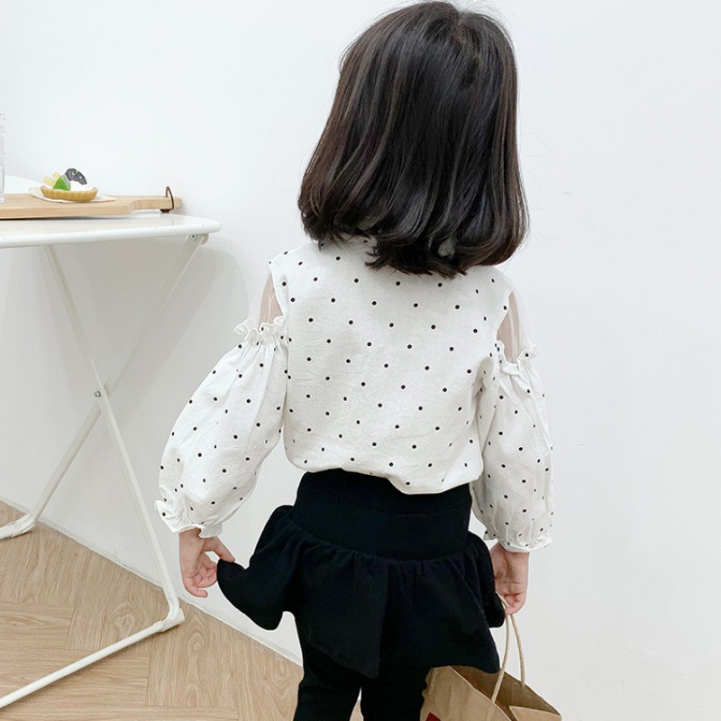 Áo Khoác Cardigan Tay Dài Chấm Bi Thời Trang Cho Bé 1-6 Tuổi