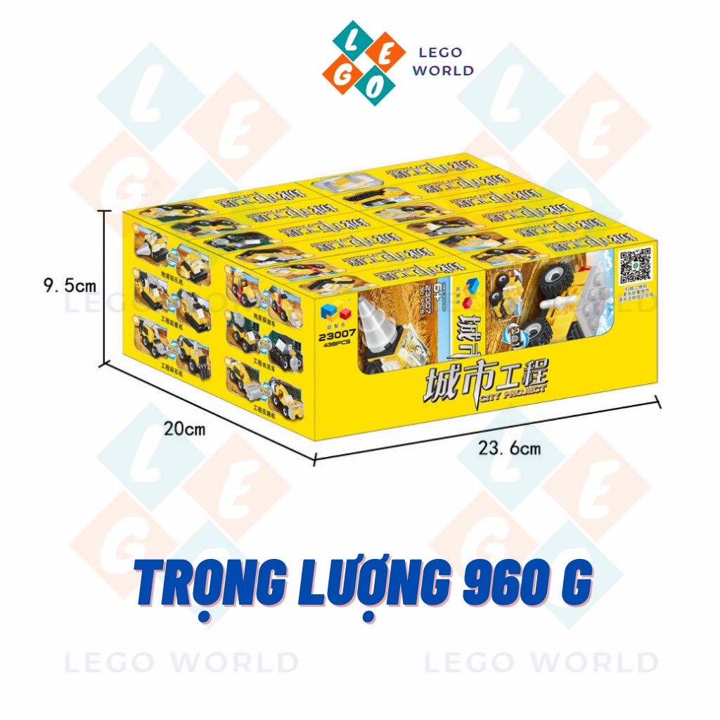 Đồ chơi lắp ráp 12 trong 1 cho bé Robot công trường 23007 - shop Lego World