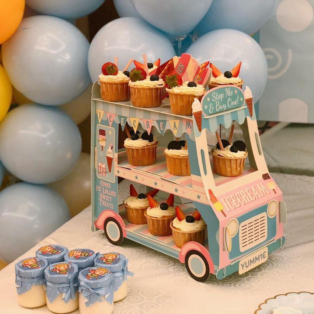 Giá Đỡ Trưng Bày Bánh Cupcake Hình Xe Hơi Độc Đáo Trang Trí Tiệc Sinh Nhật DIY