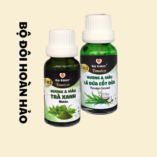 Hương thực phẩm tạo màu dạng gel bio baker 20g, hương và màu trà xanh, hương và màu lá dứa cốt dừa, hương và màu dâu....
