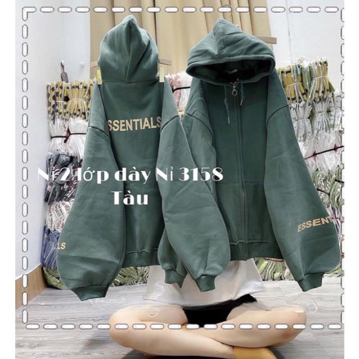 Áo Khoác Nỉ Mũ Hai Lớp Essen Chất Nỉ 2 Lớp Dầy Dặn, Form Rộng Dễ Mặc, Unisex Nam Nữ(Hàng Sẵn, Ảnh Thật)