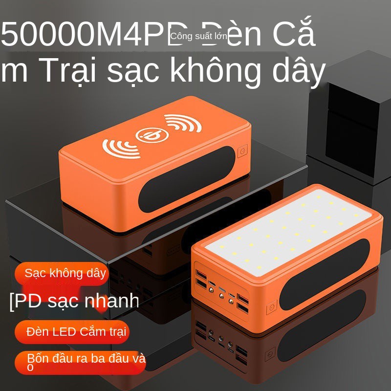 ❂₪✺pin sạc dự phòng mini 20000MAH 50000 mAh năng lượng mặt trời dung lớn 30000 dòng khép kín nhanh