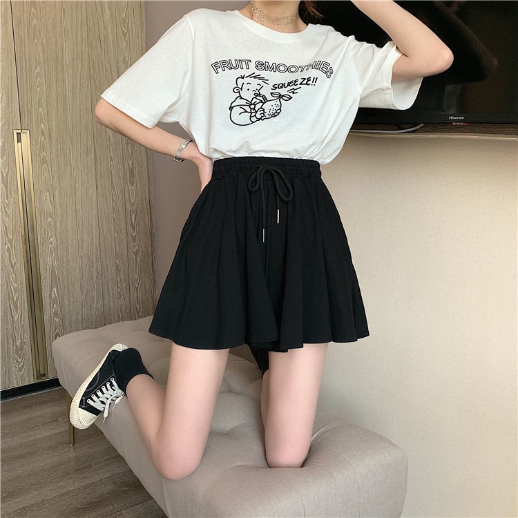 Quần Short Nữ Màu Đen Lưng Cao Dây Rút JH-DQ-05